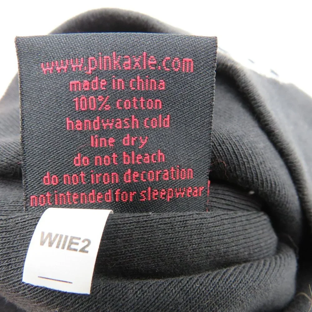 Pinkaxle Hat Black Toddler Beanie White‎  Guitar Wings Design Large 2T 4T New